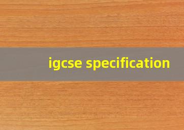 igcse specification